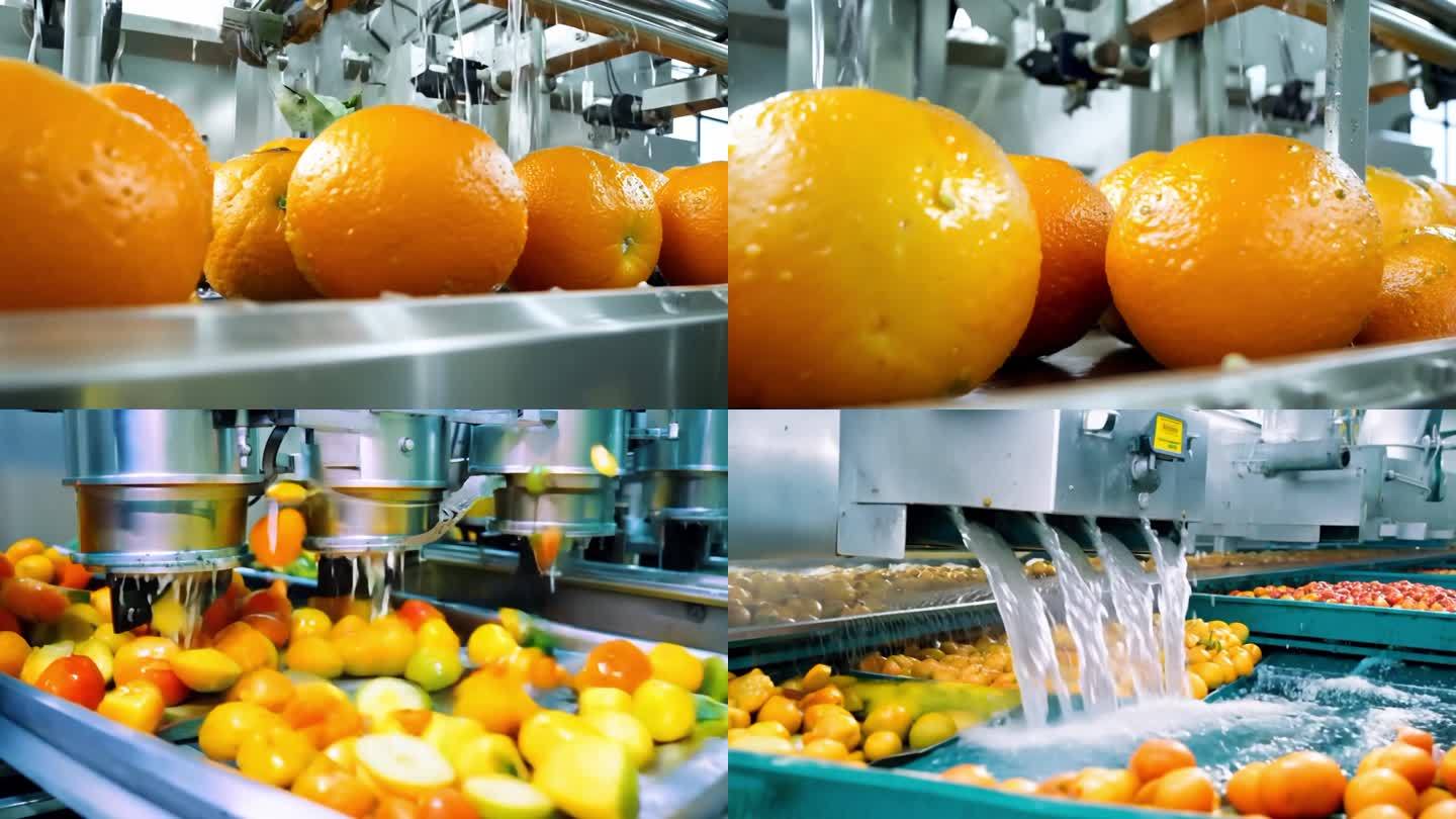 現(xiàn)代化橙子橙汁清洗農(nóng)產(chǎn)品包裝加工生產(chǎn)線